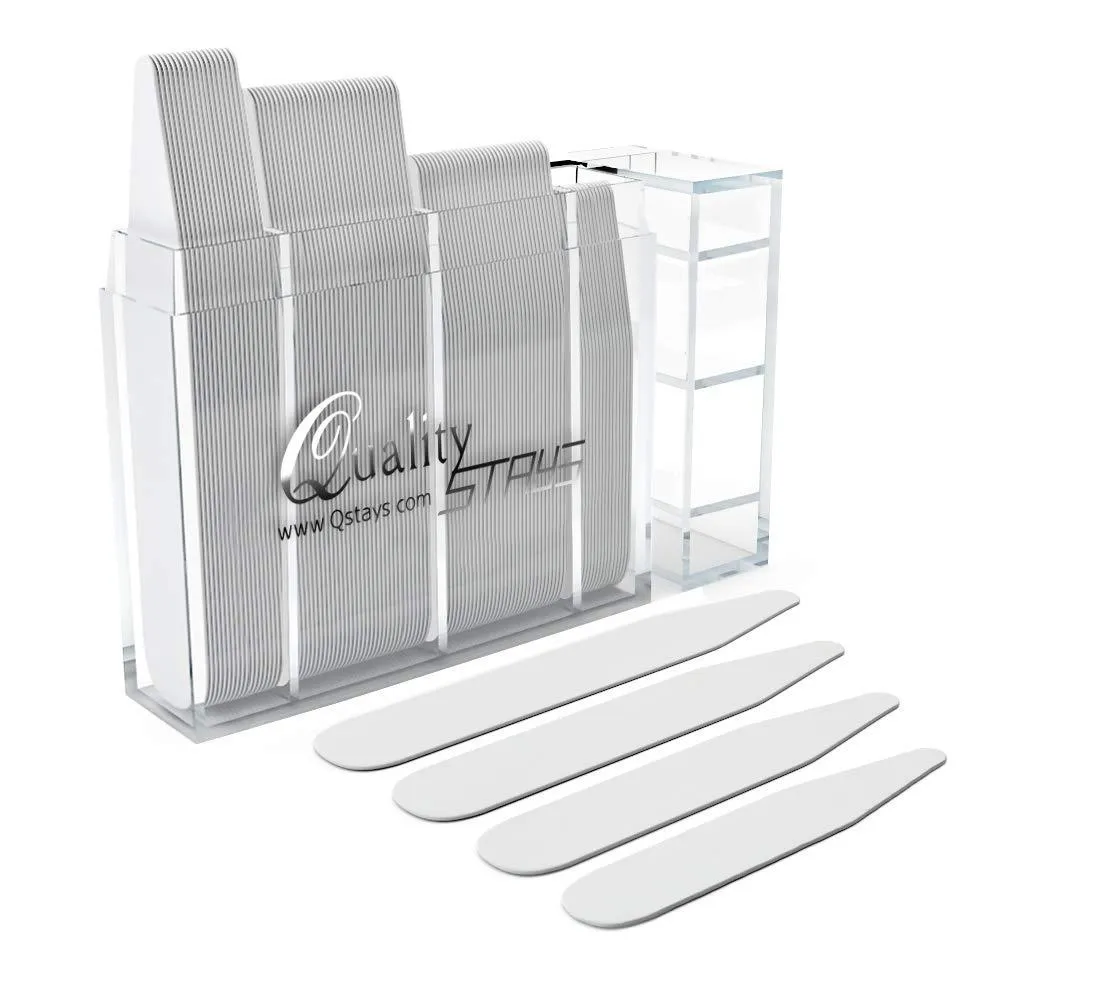 100 Plastic Collar Stays mix sizes (2" 2.2" 2.5" 2.75") White