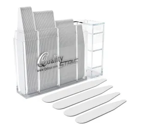 100 Plastic Collar Stays mix sizes (2" 2.2" 2.5" 2.75") White