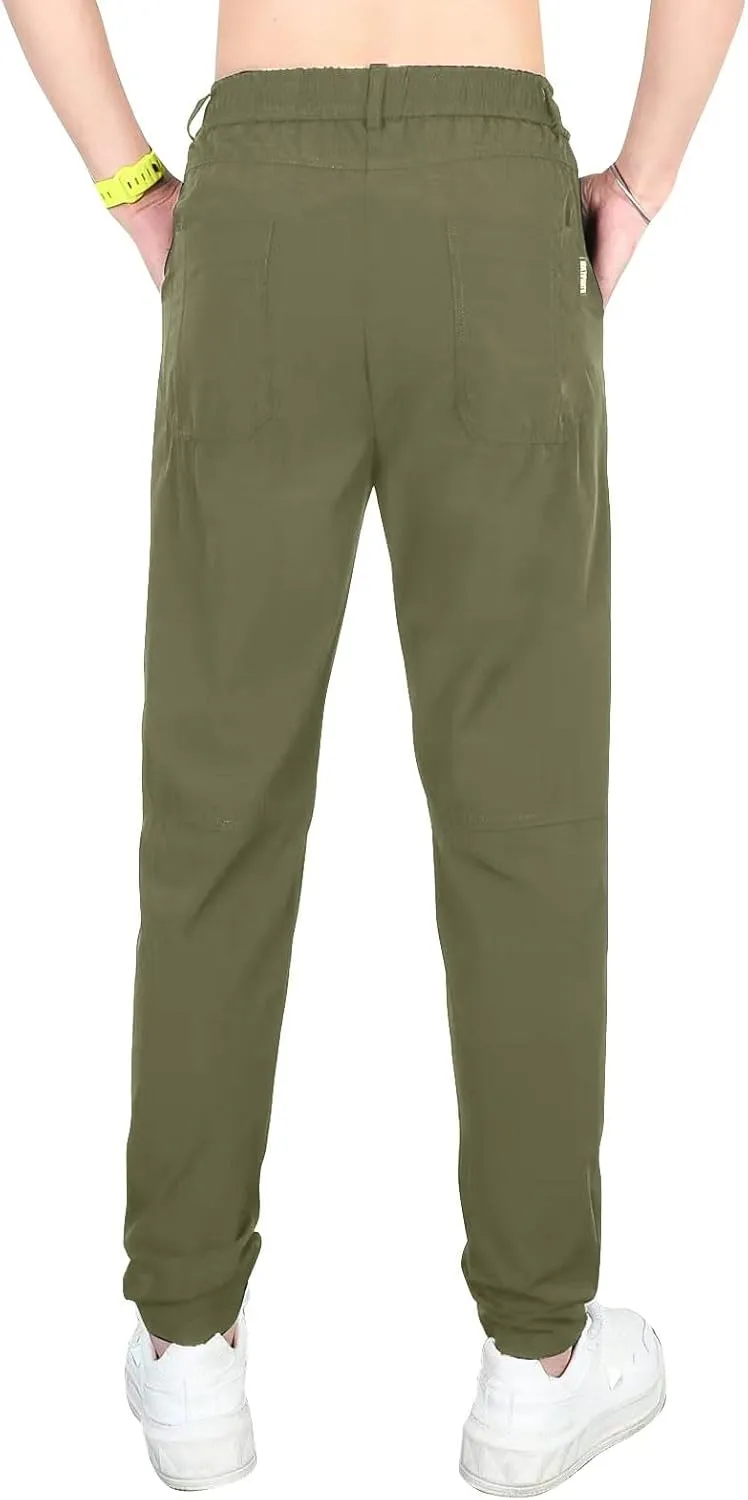 2025 Men's Casual Cargo Pants Elastic Waist Daily Waterproof Pants