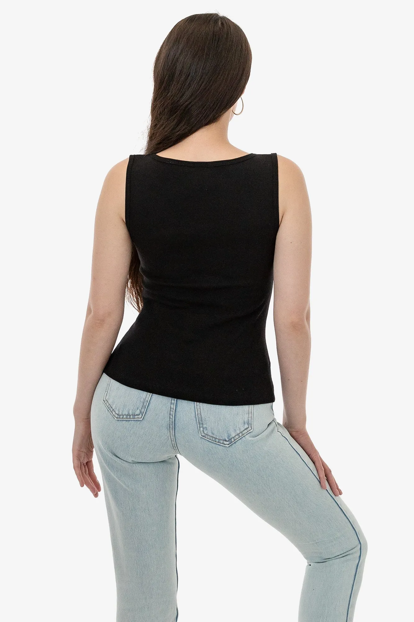 43045 - Baby Rib Sleeveless Boatneck Top