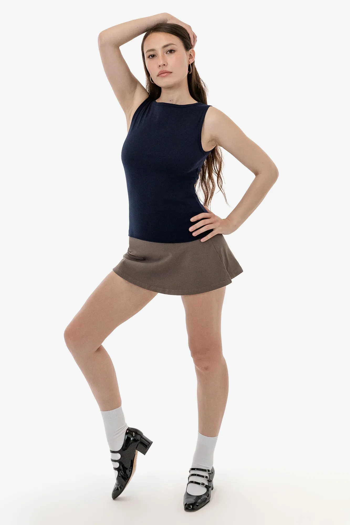 43045 - Baby Rib Sleeveless Boatneck Top