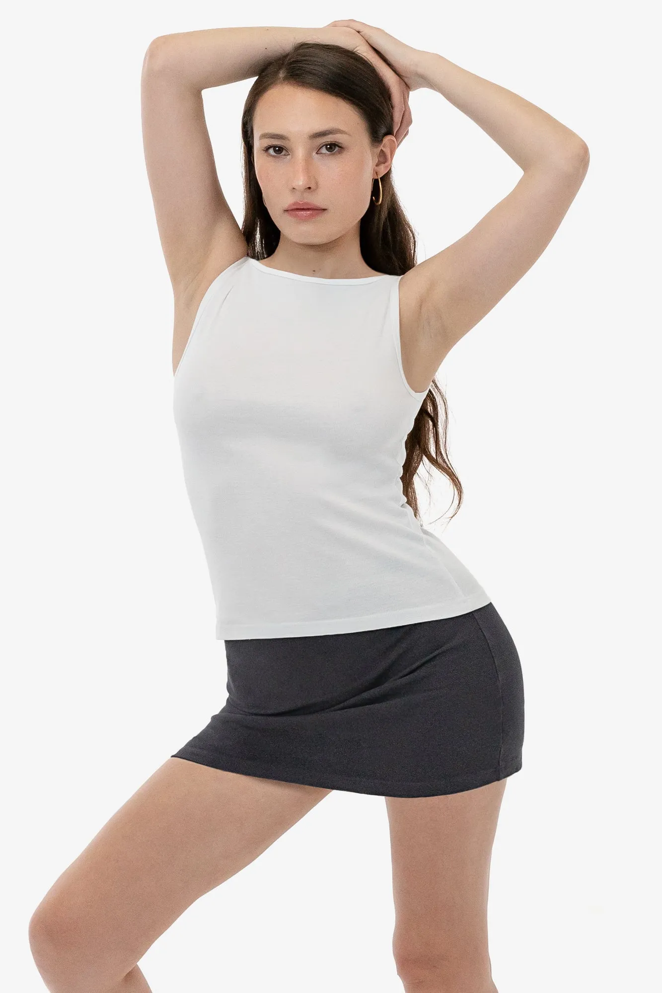 43045 - Baby Rib Sleeveless Boatneck Top