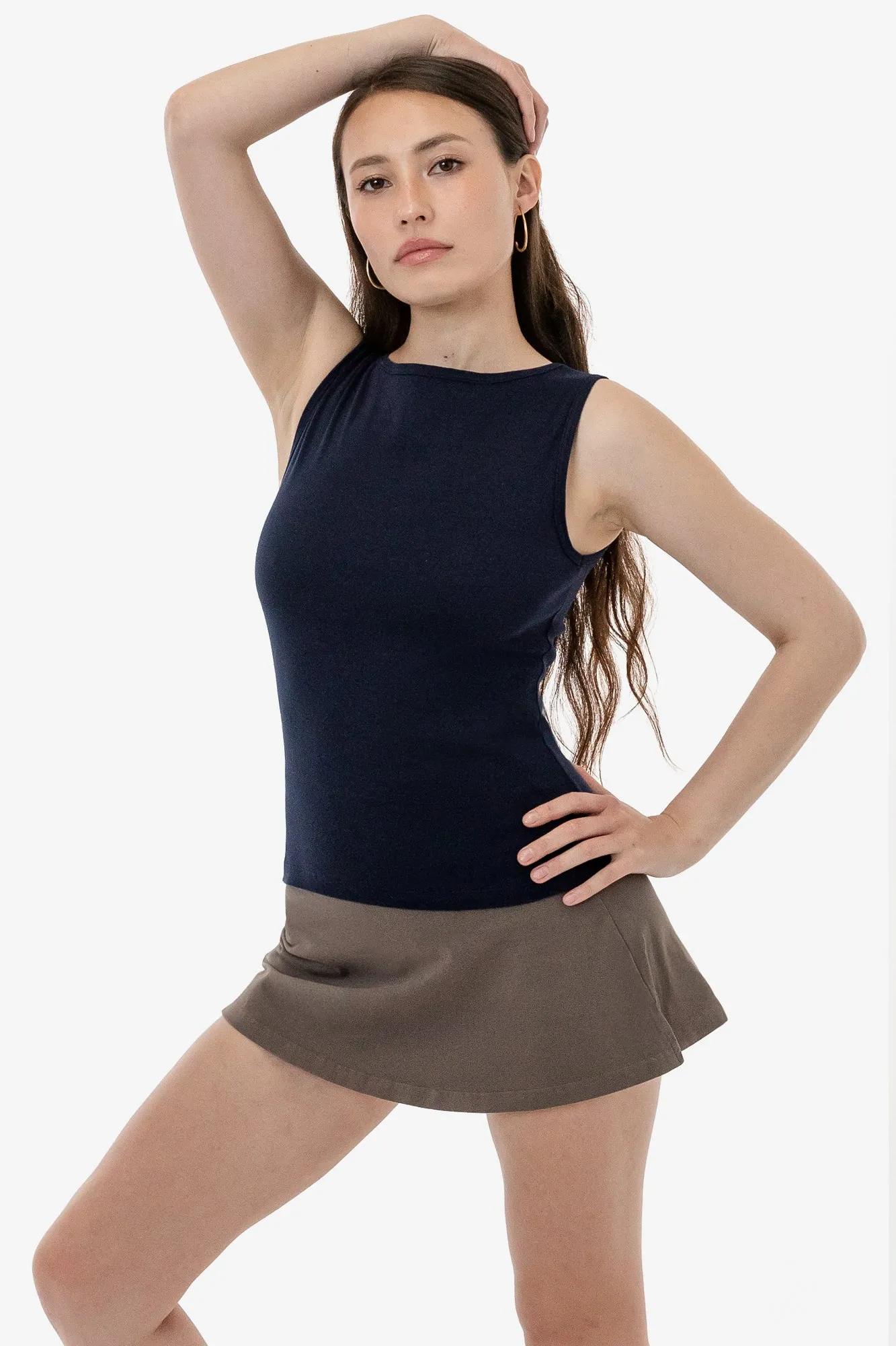 43045 - Baby Rib Sleeveless Boatneck Top