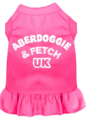 Aberdoggie Uk Screen Print Dress Bright Pink Xs