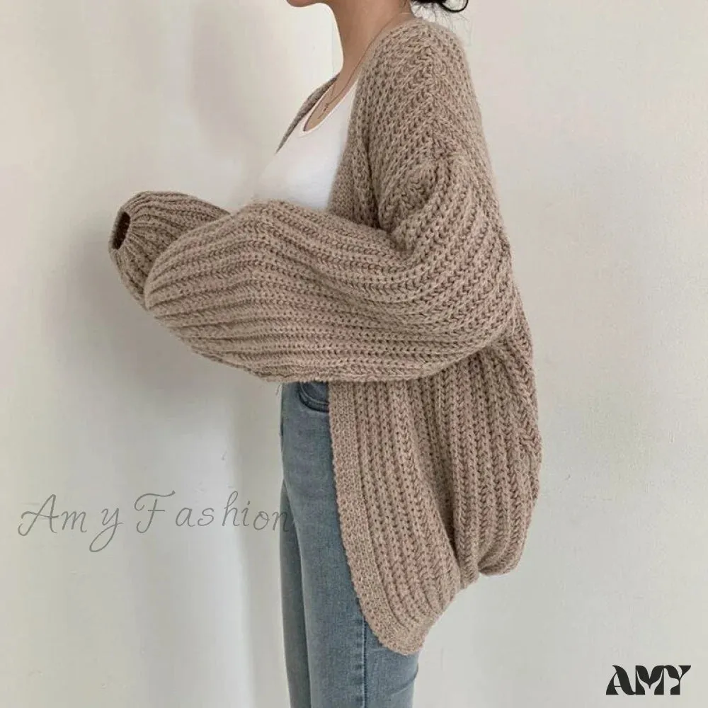 Amy Fashion - Korean Chic Autumn Lazy Style Cardigan