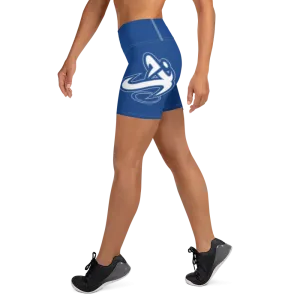 Athletic Apparatus Blue 2 White logo White stitch Yoga Shorts