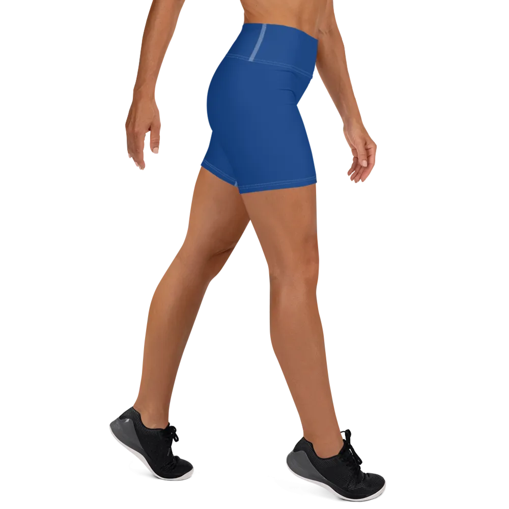 Athletic Apparatus Blue 2 White logo White stitch Yoga Shorts