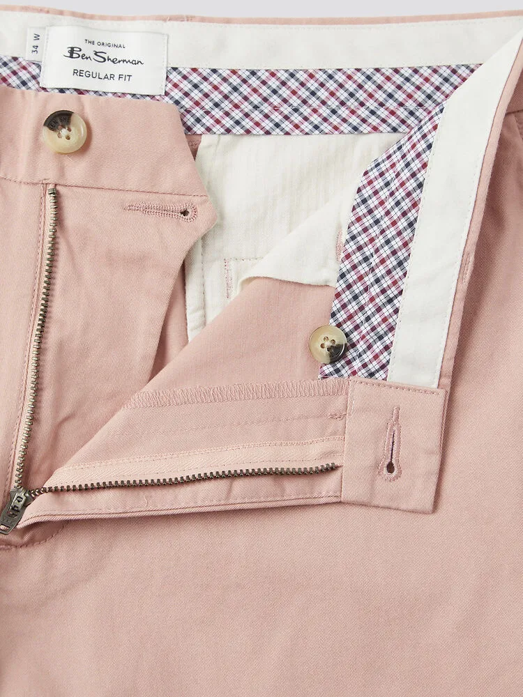Ben Sherman Slim Stretch Chino Shorts - Light Pink