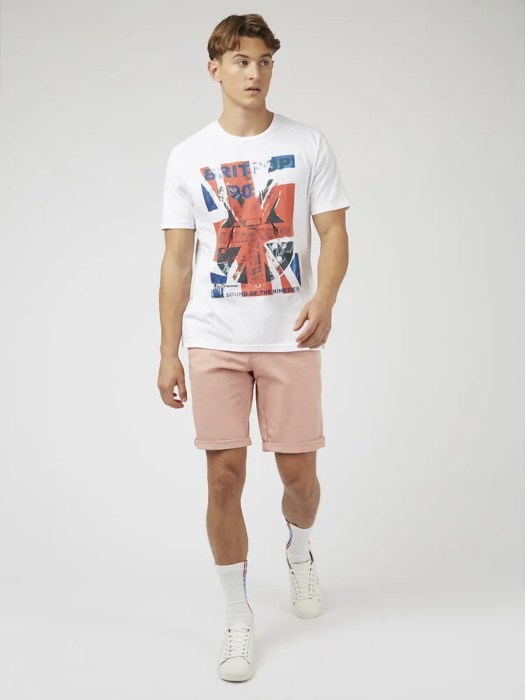Ben Sherman Slim Stretch Chino Shorts - Light Pink
