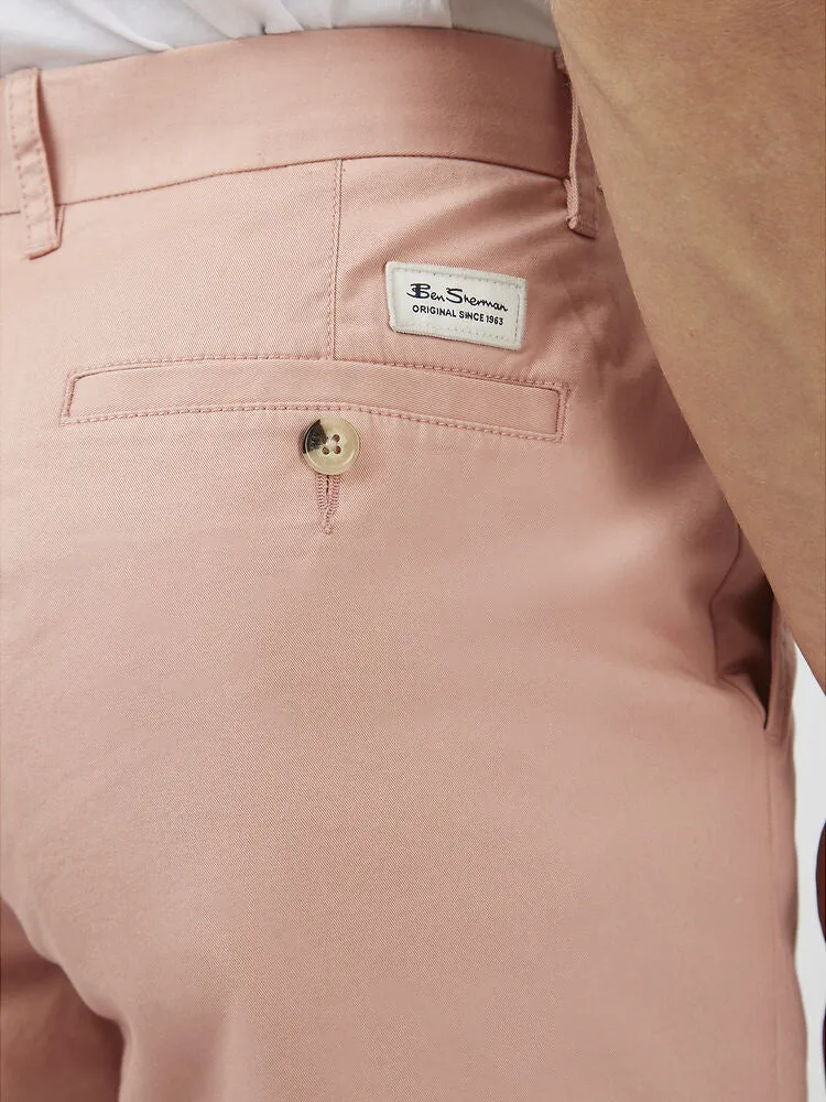 Ben Sherman Slim Stretch Chino Shorts - Light Pink