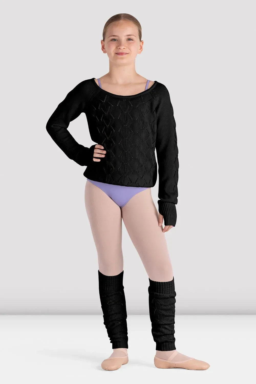 Bloch Girls Amaya Long Sleeve Sweater - Black