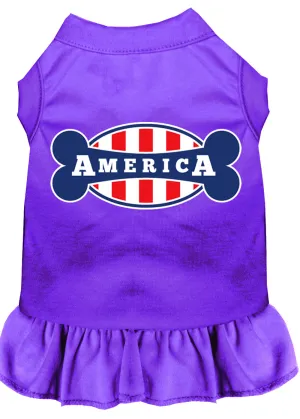 Bonely In America Screen Print Dress Purple Xxl