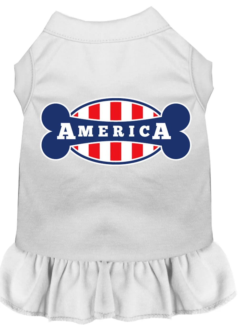 Bonely In America Screen Print Dress White Xs