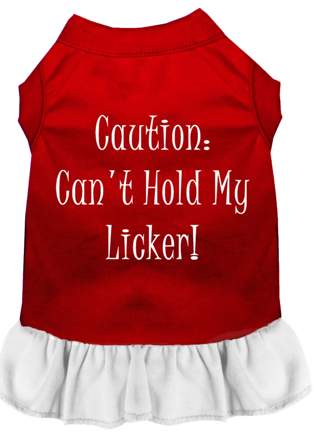Can't Hold My Licker Screen Print Dress Red With White Lg