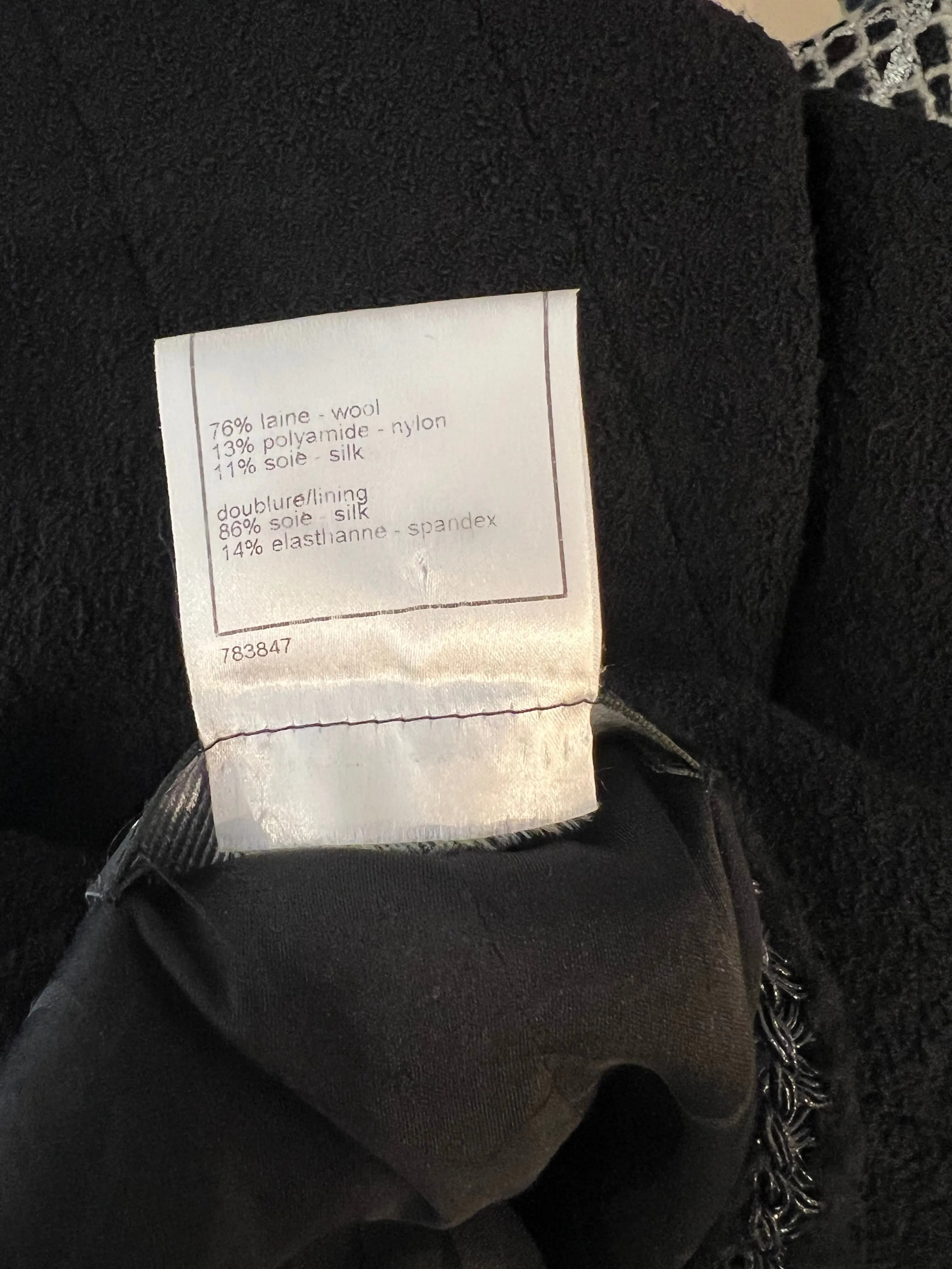 Chanel Black Tweed Jacket With Silver Cc Buttons And Pocket Details Size Fr 38 (uk 10)