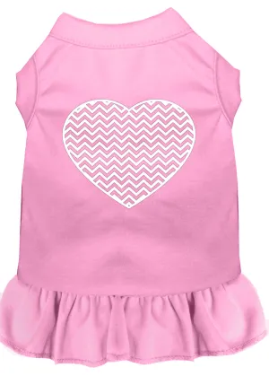 Chevron Heart Screen Print Dress Light Pink Xxl