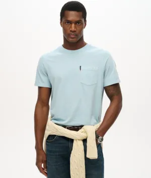 Classic Essential Pocket Tee-Washed Sunset Blue