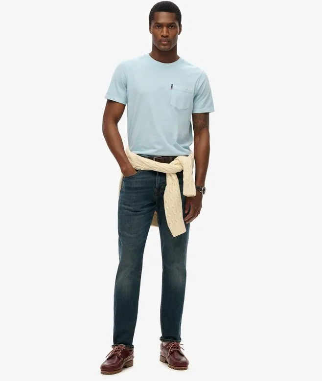 Classic Essential Pocket Tee-Washed Sunset Blue