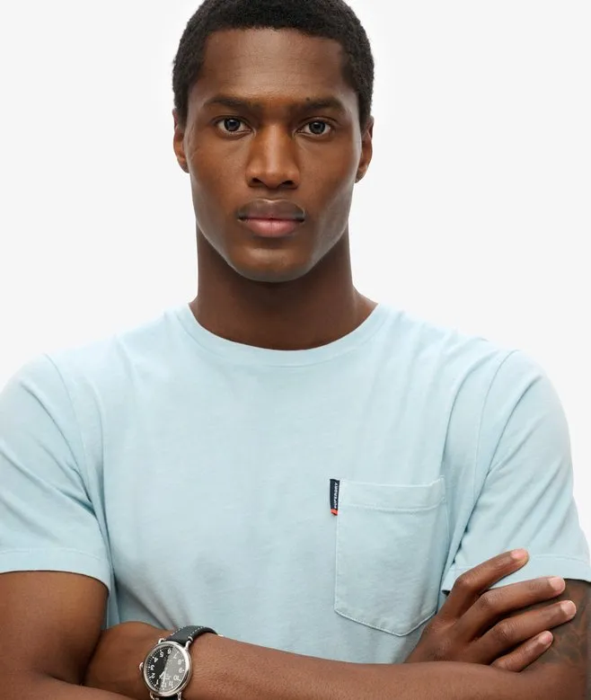 Classic Essential Pocket Tee-Washed Sunset Blue