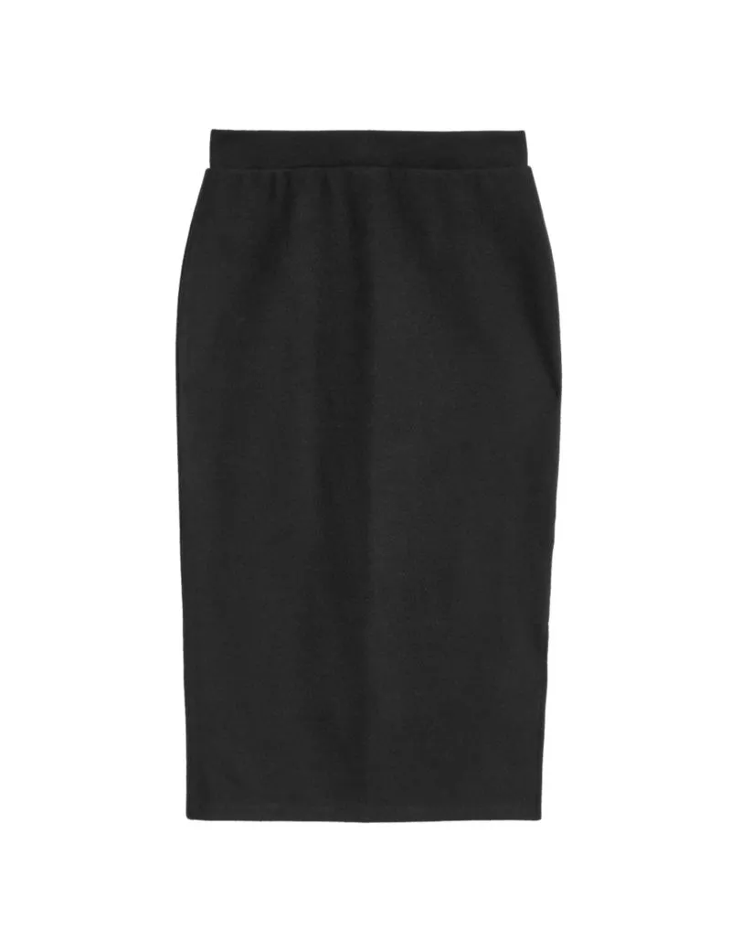 Cosy Cotton Blend Column Midi Skirt