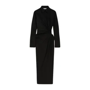 Cotton-poplin fitted dress