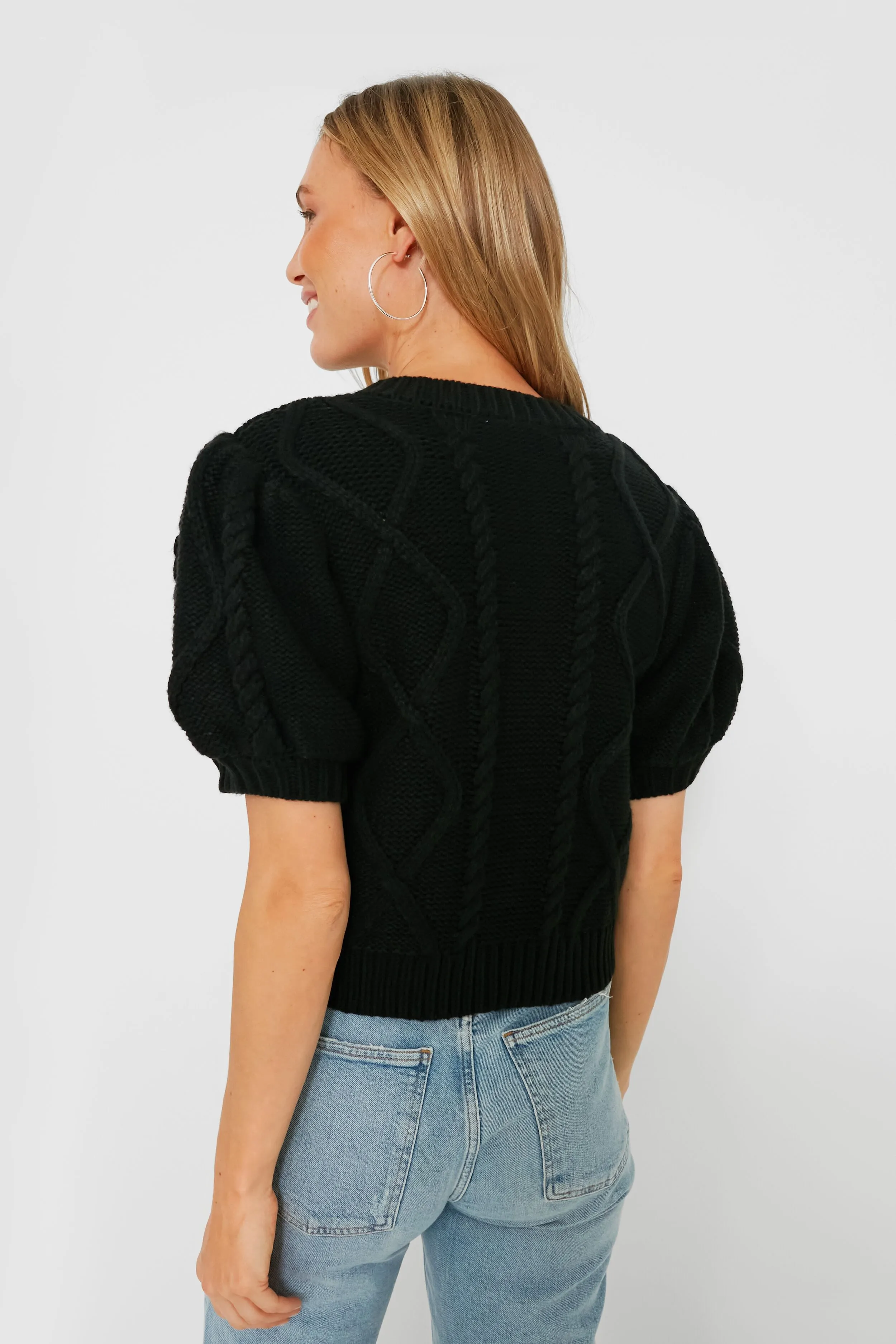 Crystal Button Victoria Short Sleeve Cardigan
