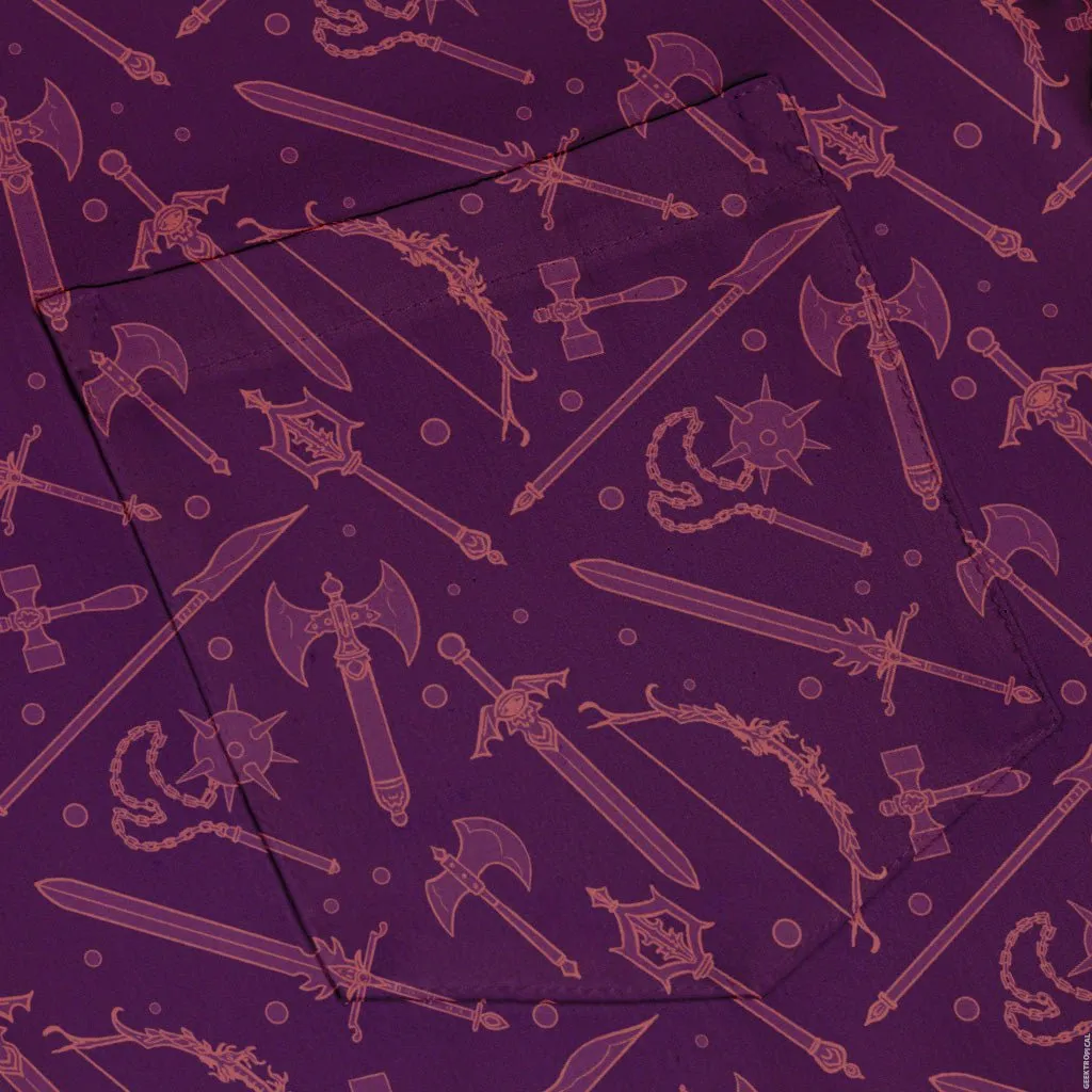 Dnd Medieval Weapons Button Up Shirt