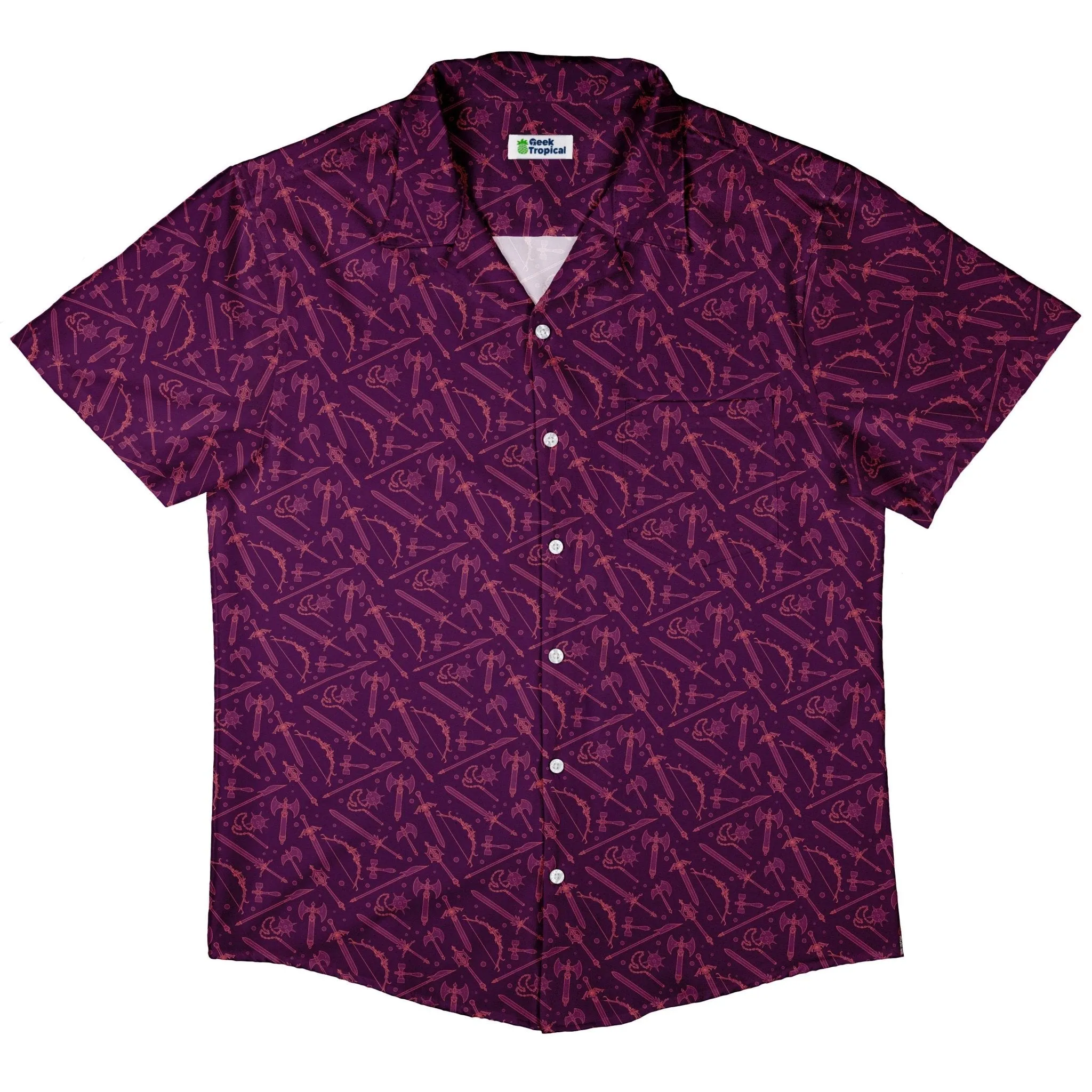 Dnd Medieval Weapons Button Up Shirt