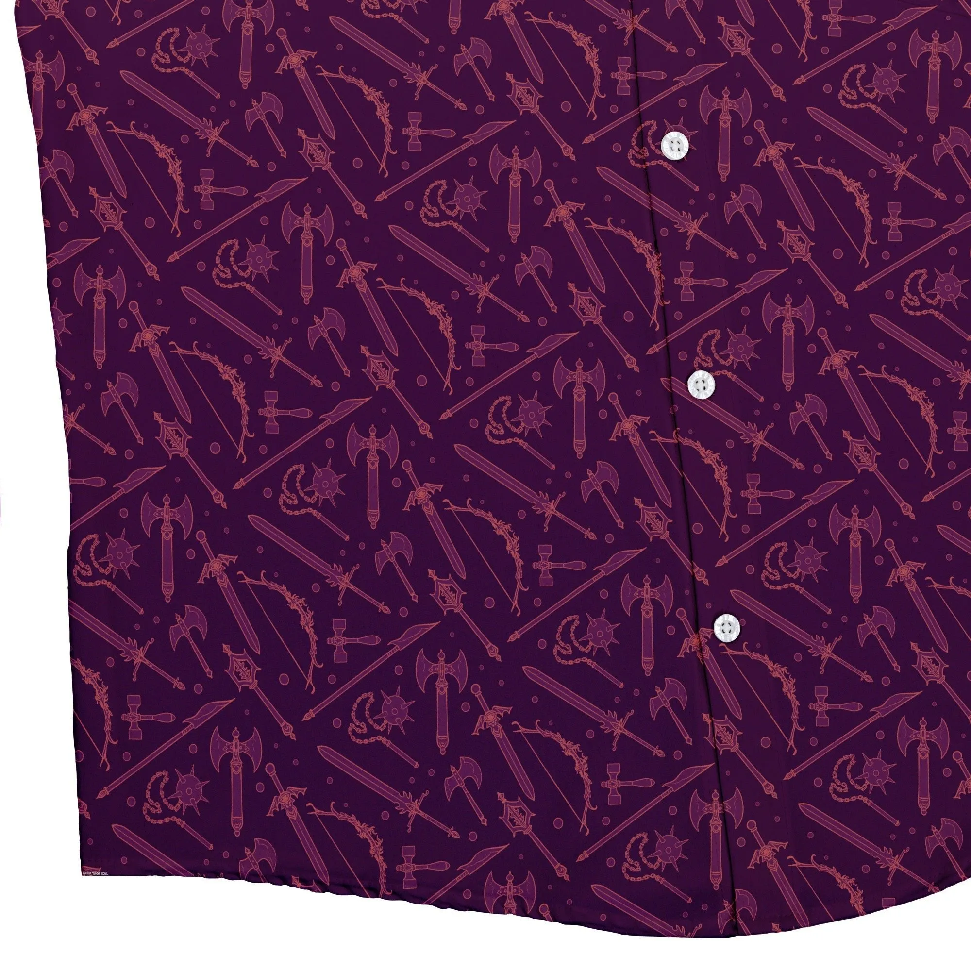 Dnd Medieval Weapons Button Up Shirt