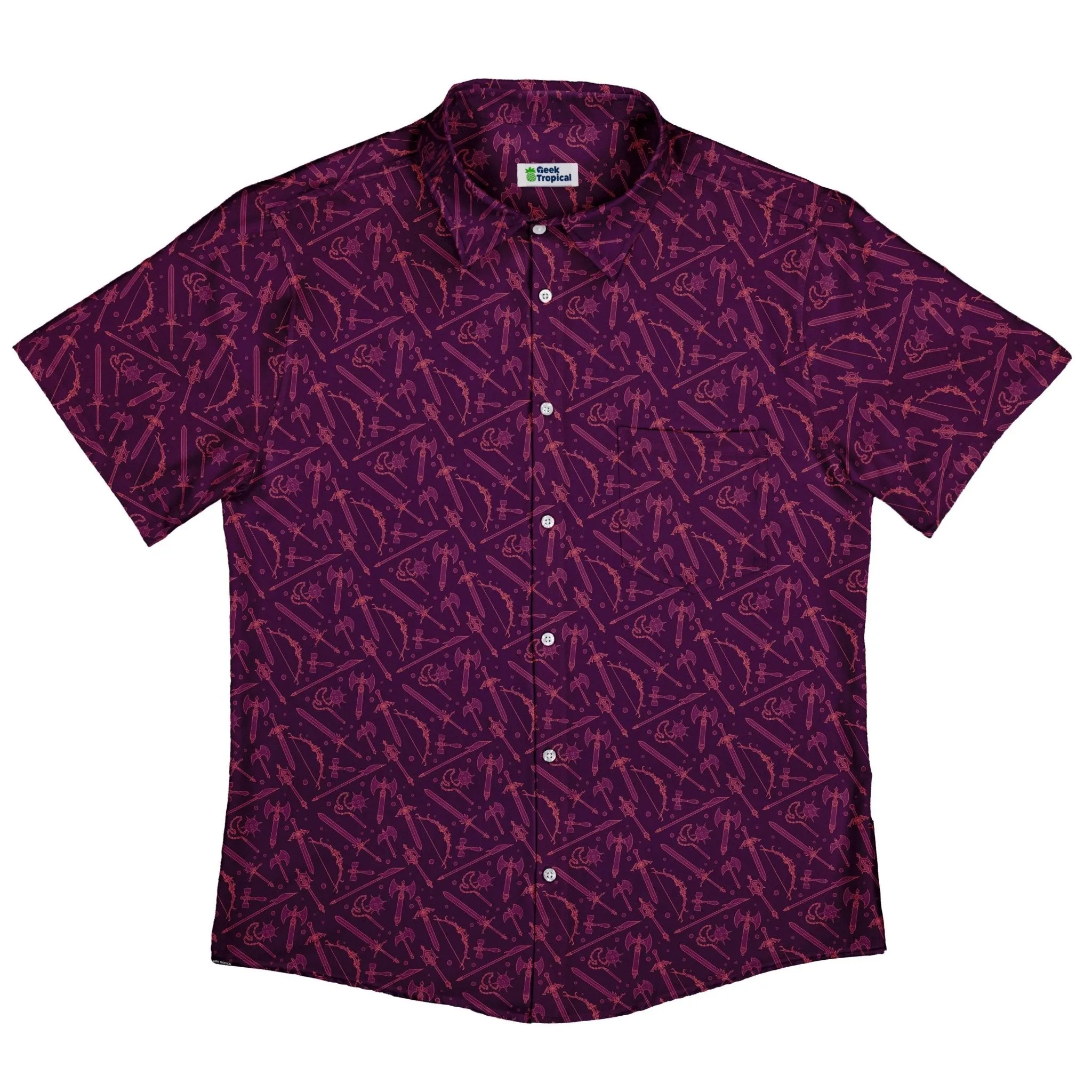 Dnd Medieval Weapons Button Up Shirt