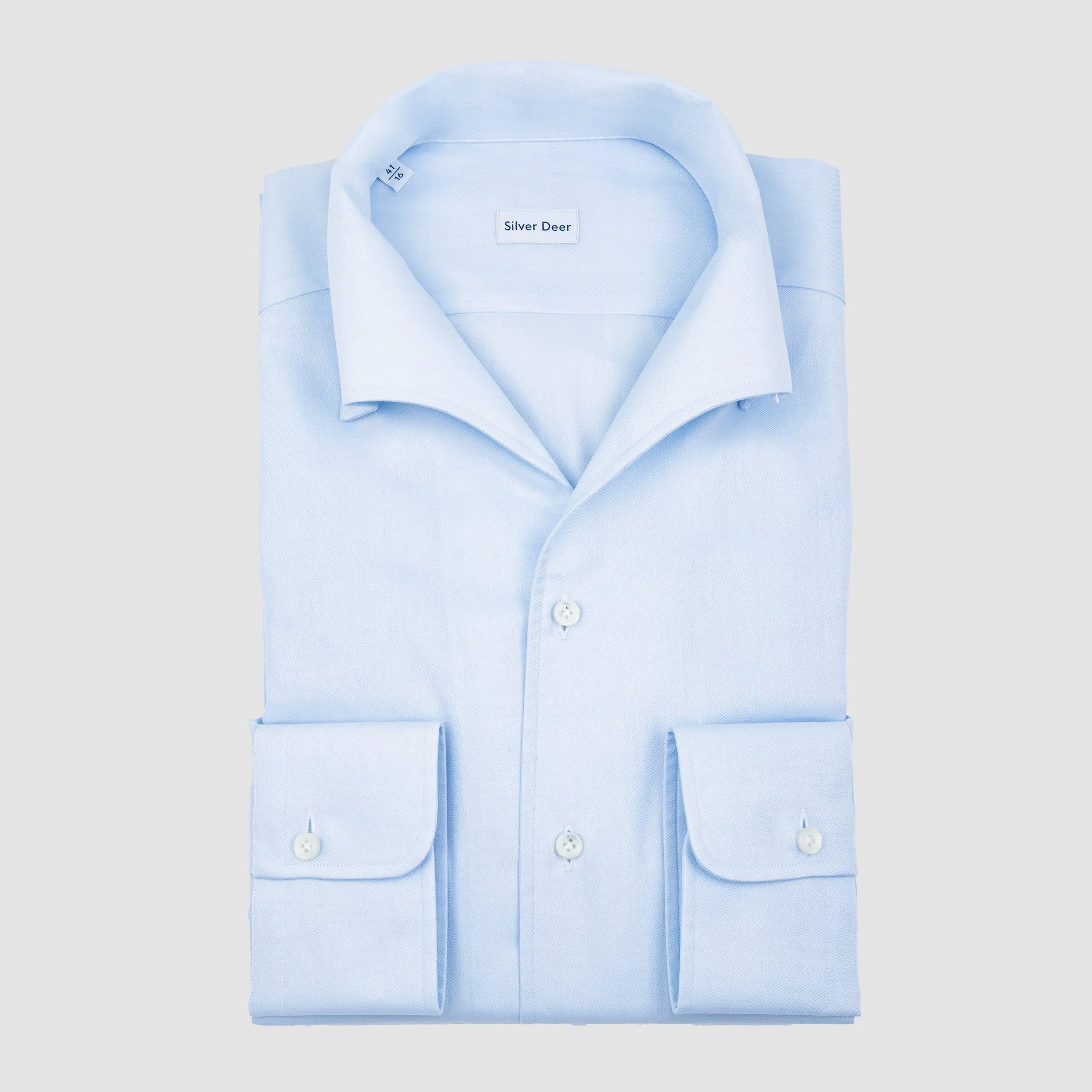 Double Button Down Twill Sportshirt Blue