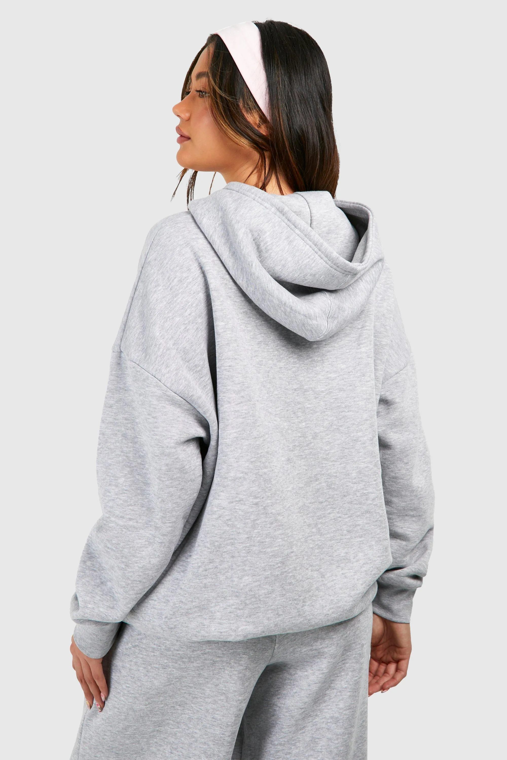 Dsgn Studio Applique Oversized Hood For Women-Bho-2380Grey