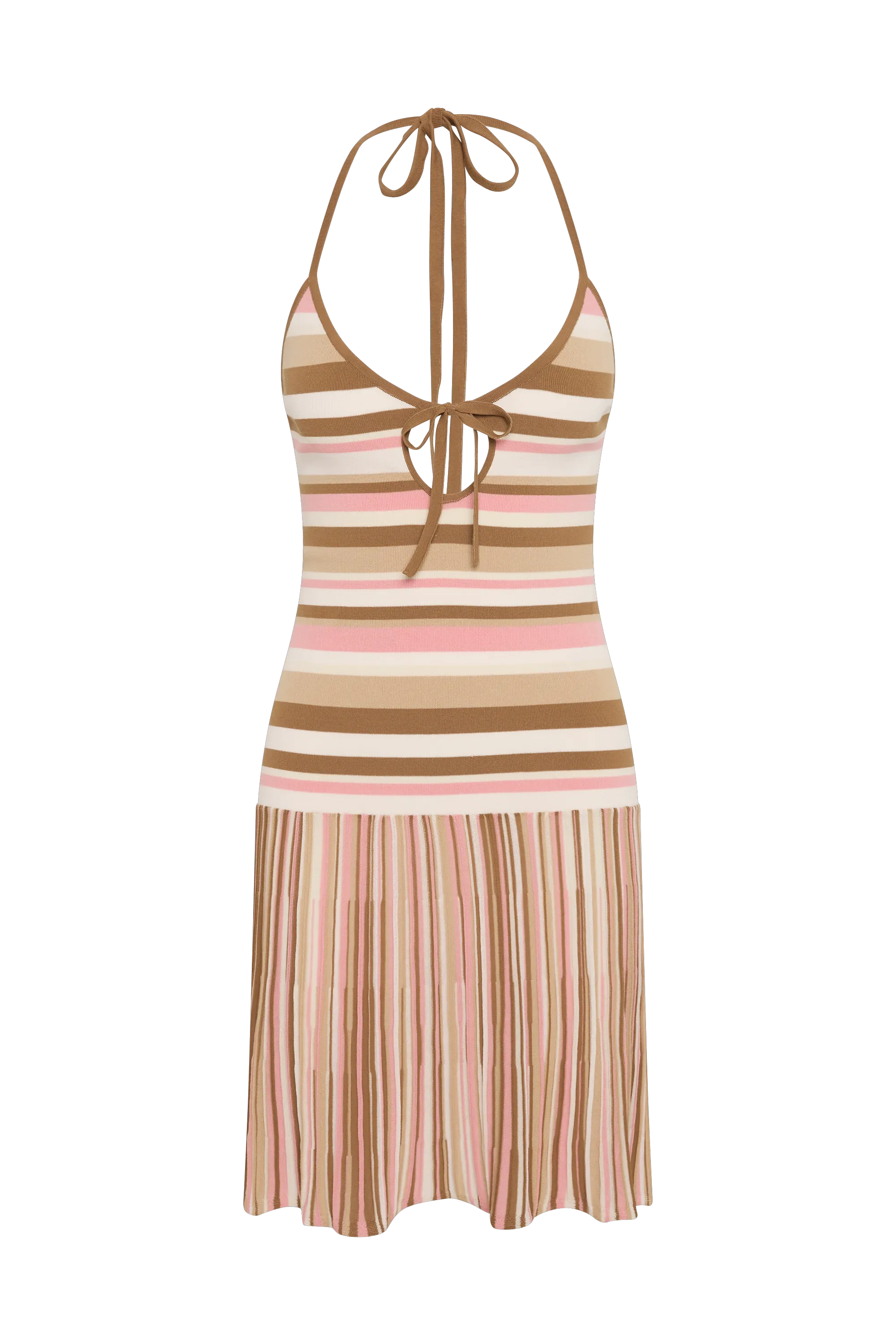 Elea Mini Dress Puce Sepia Stripe