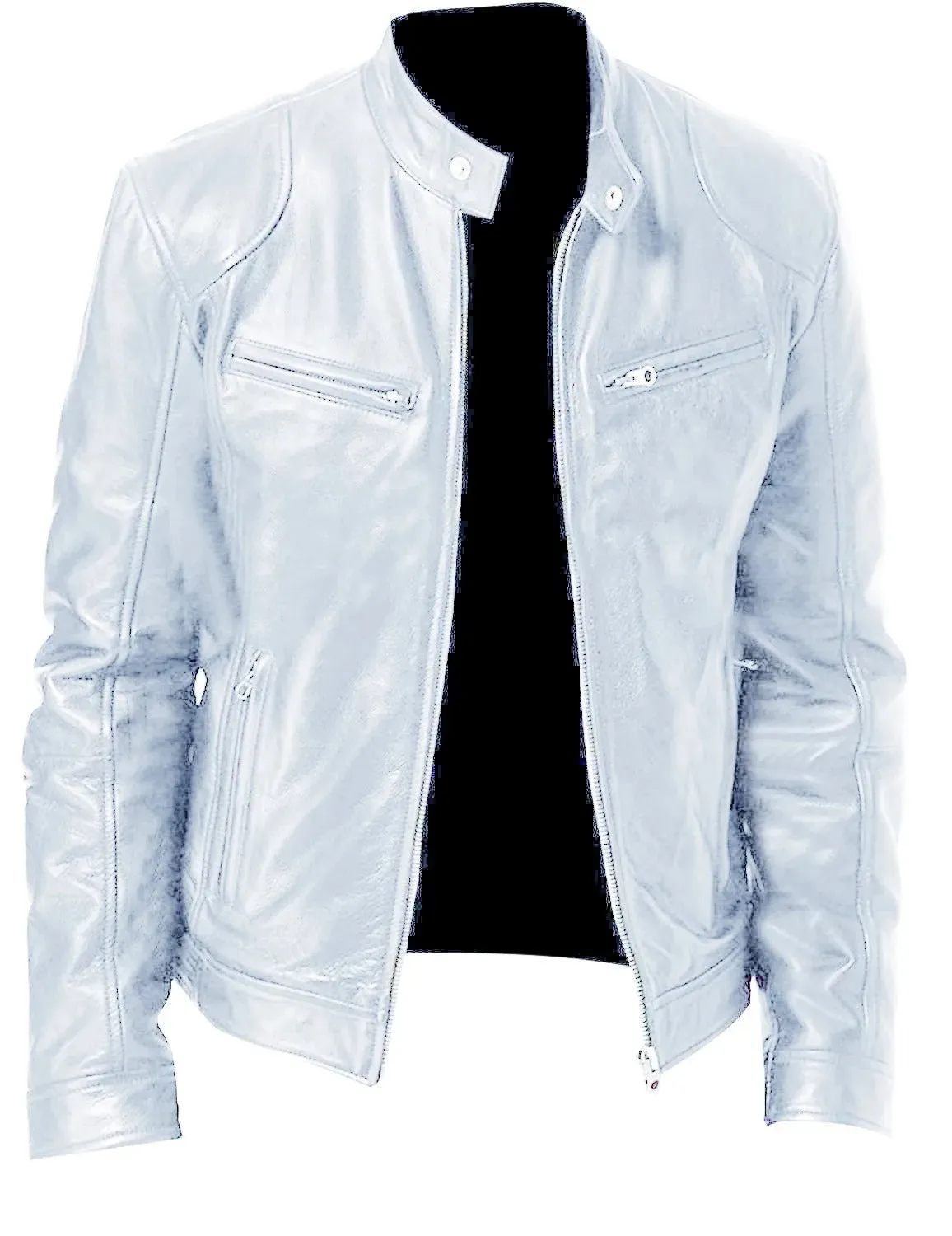 Ethan - Heren motor leren jas slim fit korte jas