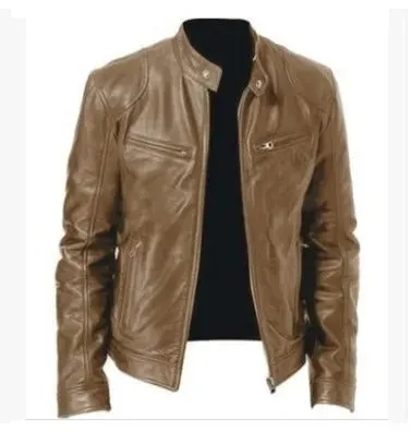 Ethan - Heren motor leren jas slim fit korte jas