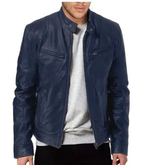 Ethan - Heren motor leren jas slim fit korte jas