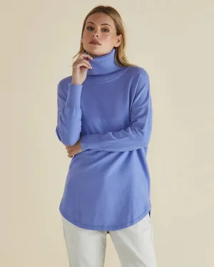 Fleur Roll Neck Jumper - Powder Blue