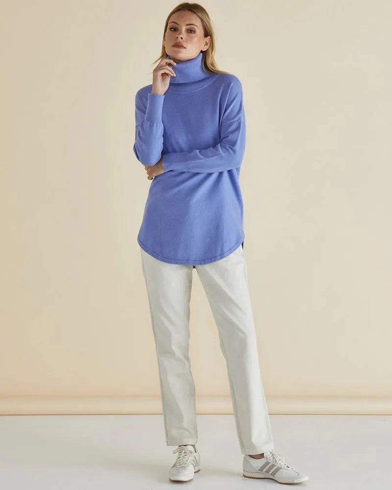 Fleur Roll Neck Jumper - Powder Blue