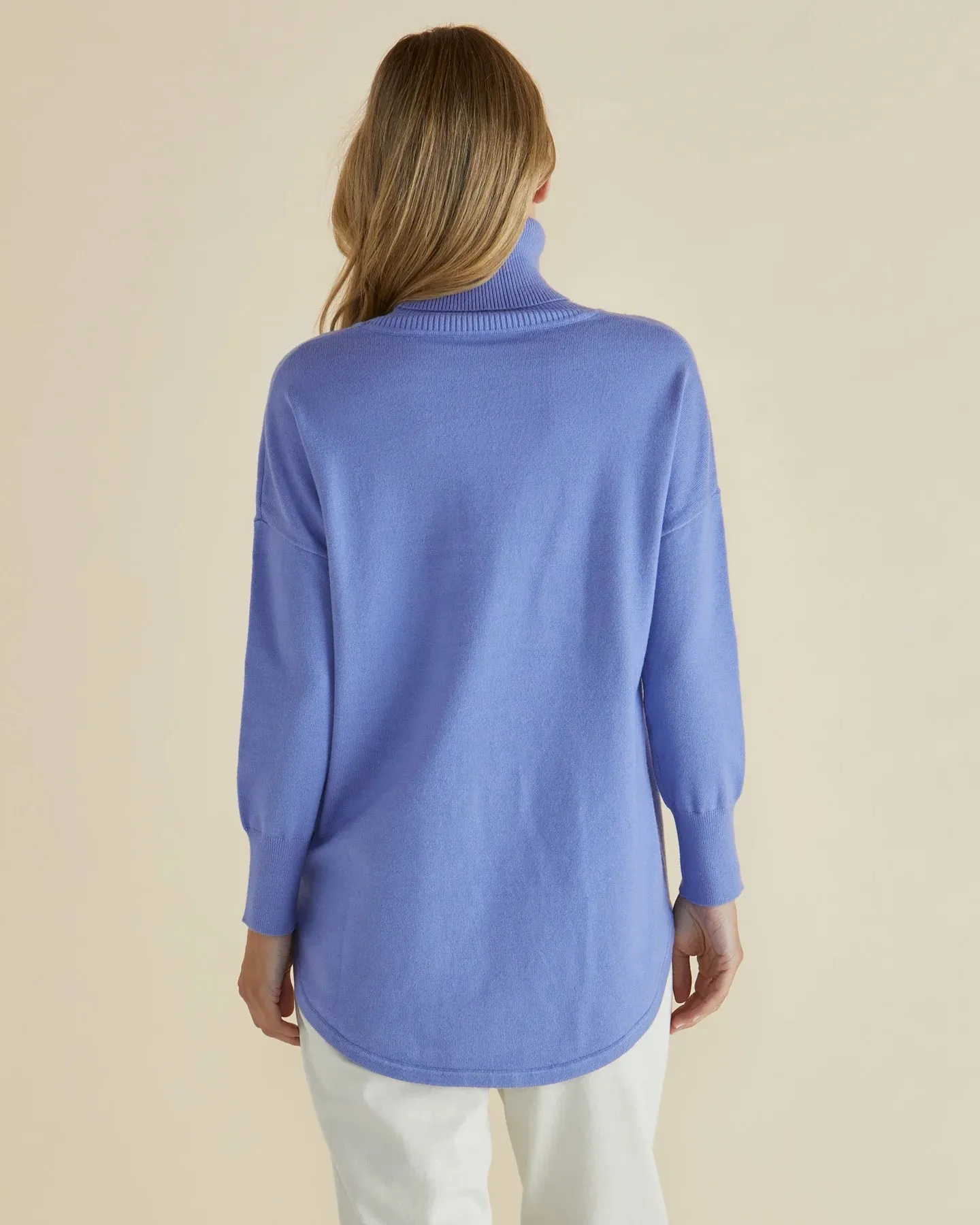 Fleur Roll Neck Jumper - Powder Blue