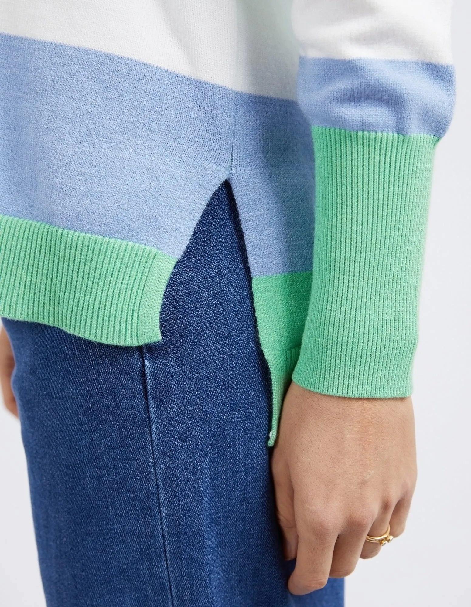 Hallie Knit Meadow, Hydrangea & Pearl Stripe