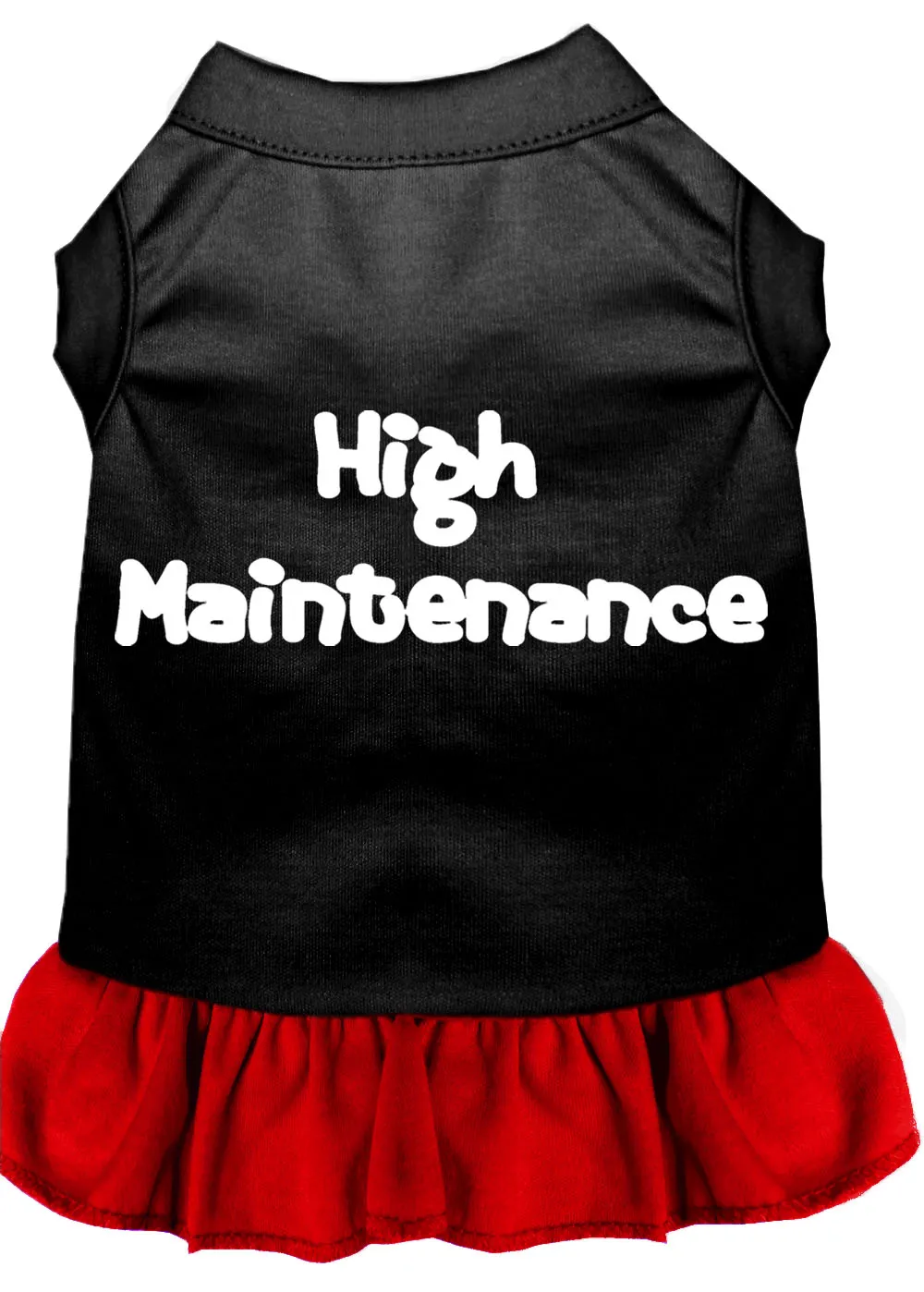 High Maintenance Screen Print Dog Dress Black With Red Xs