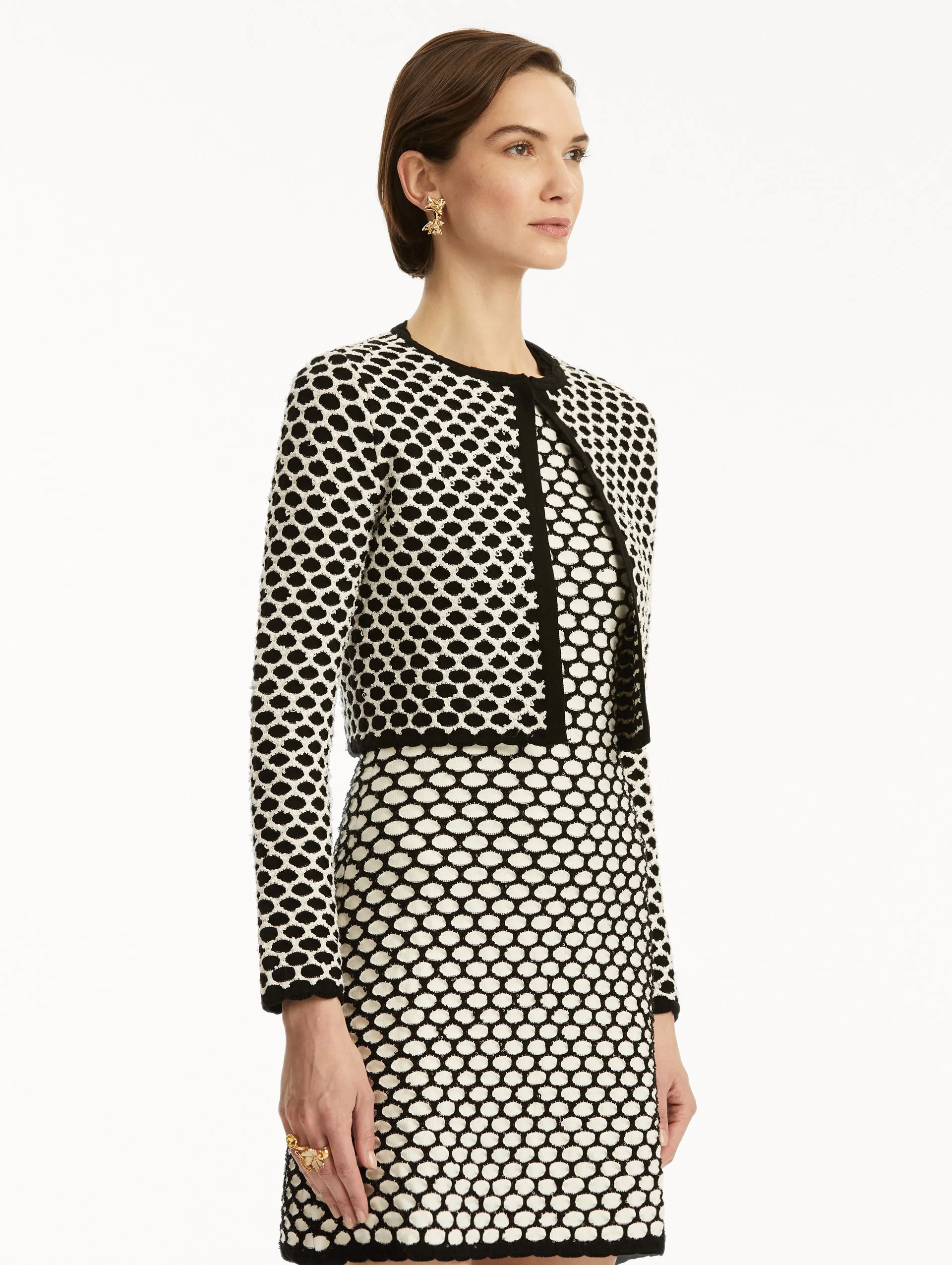 Honeycomb Sequin Knit Jacket