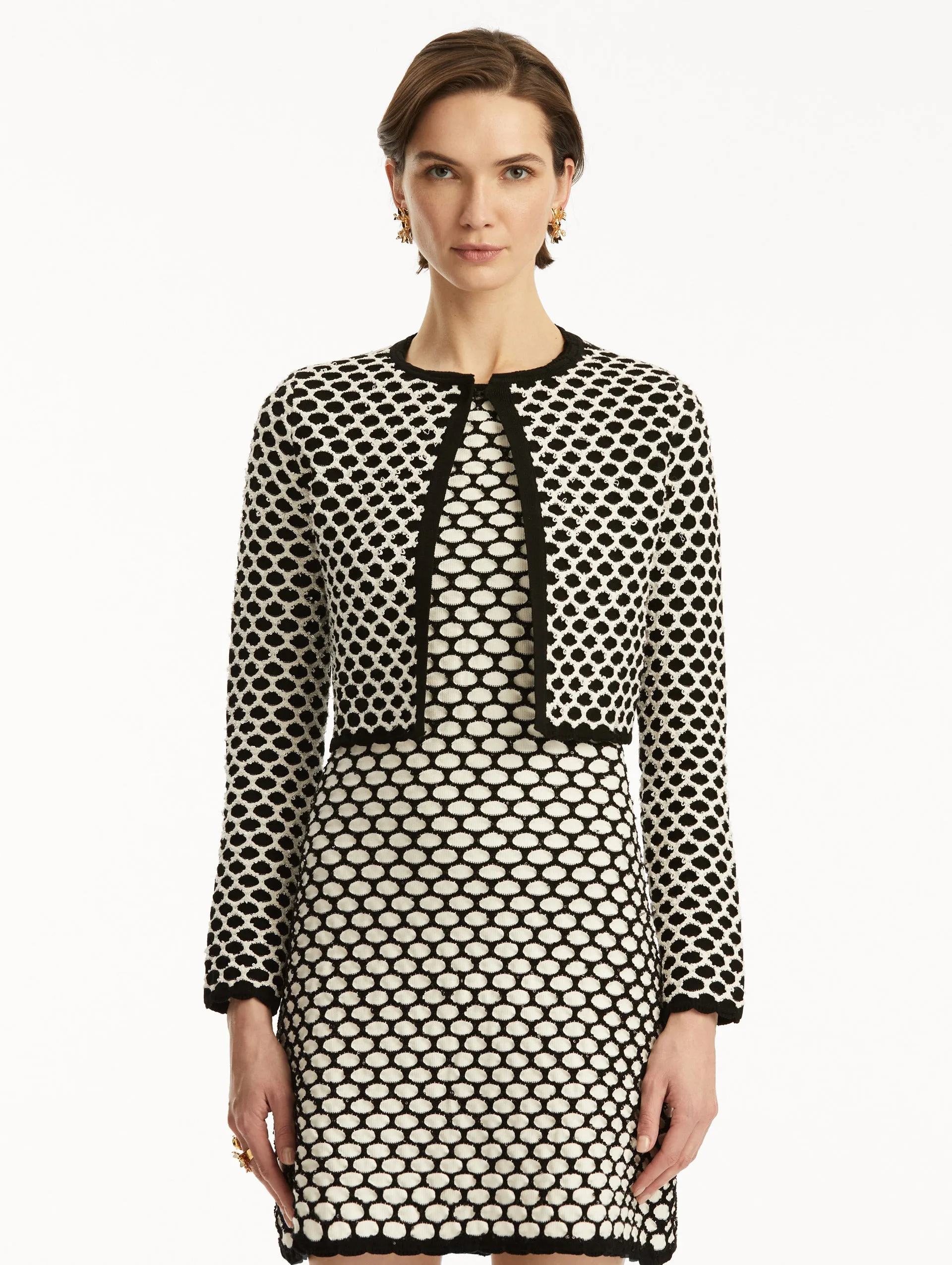 Honeycomb Sequin Knit Jacket
