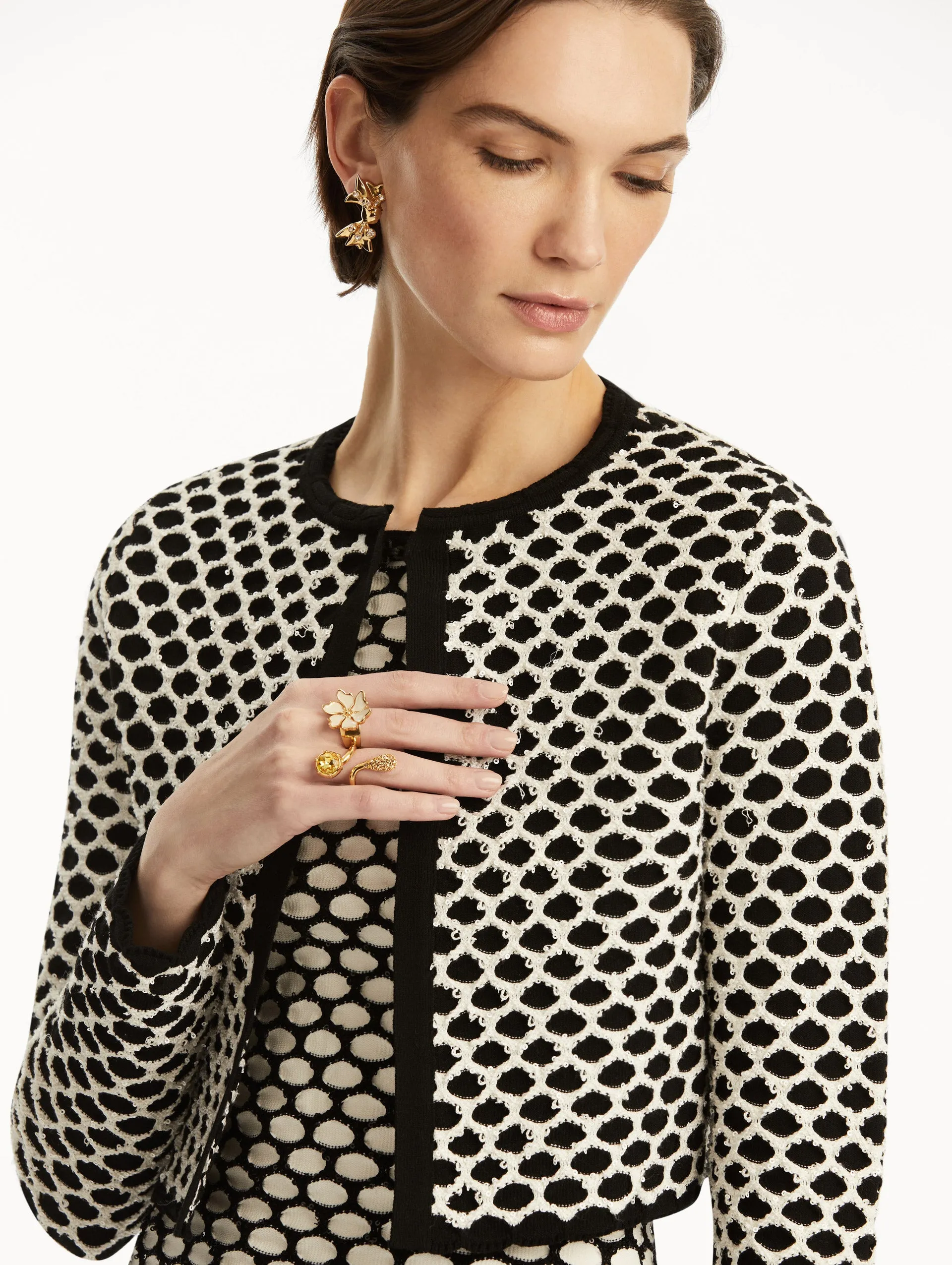 Honeycomb Sequin Knit Jacket