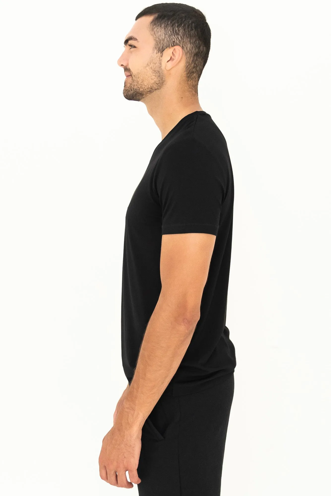Huron V-Neck Bamboo Tee - Black