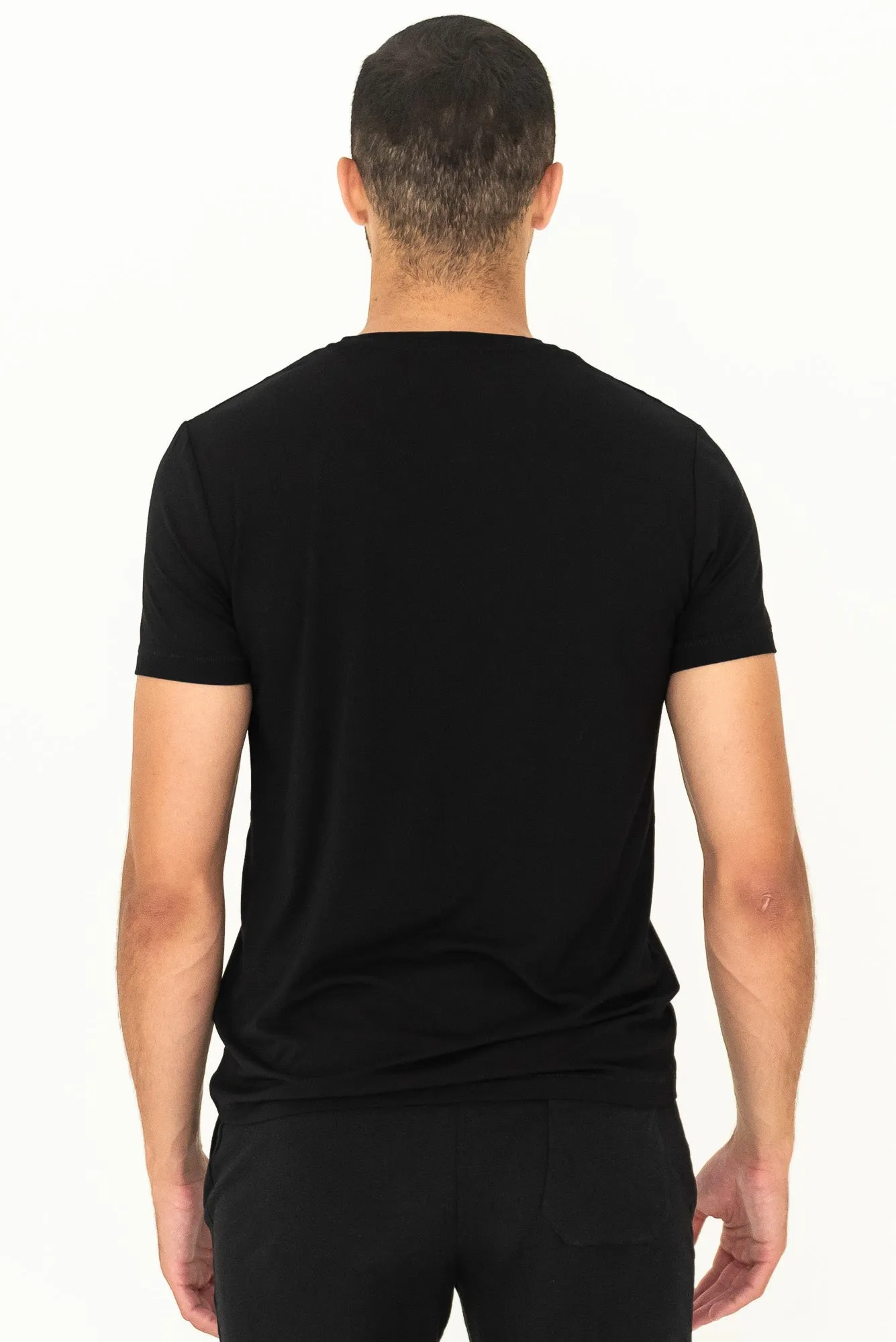 Huron V-Neck Bamboo Tee - Black