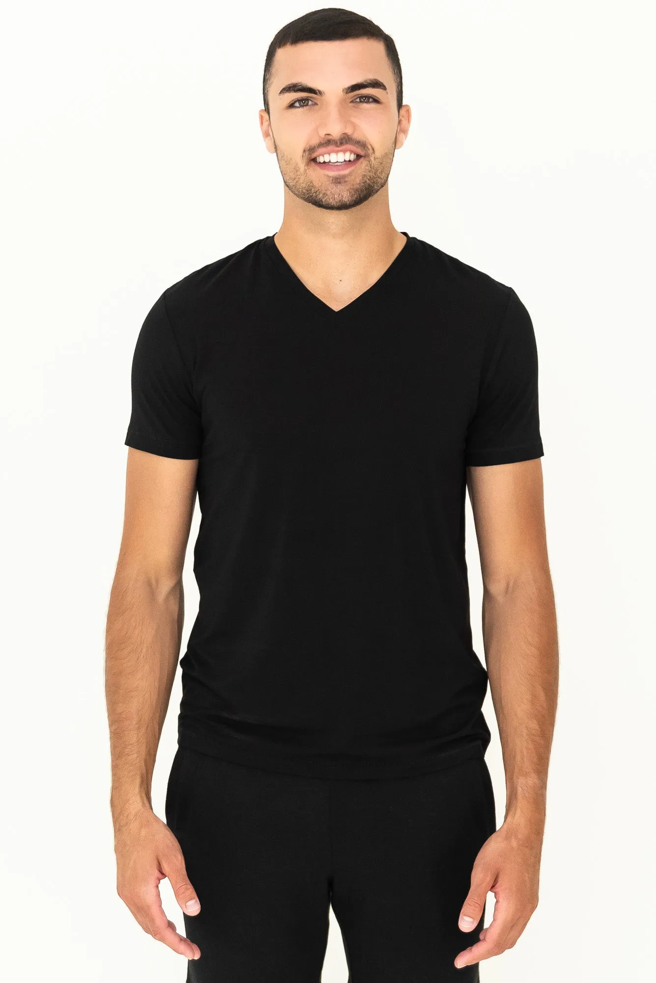 Huron V-Neck Bamboo Tee - Black