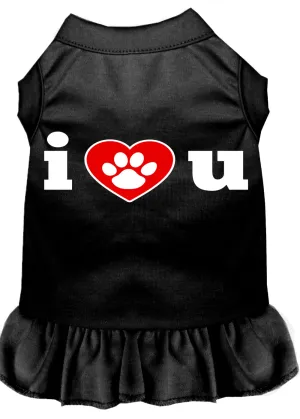 I Heart You Screen Print Dress Black Med