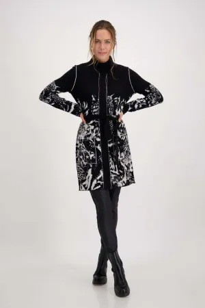 Jacket Knit Coat Tiger in Black Pattern 806690MNR by Monari  - OUTLET SALE