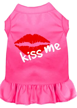Kiss Me Screen Print Dress Bright Pink Lg